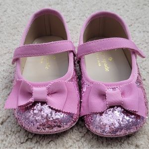 Pink sparkle Kate Spade Mary Jane flats